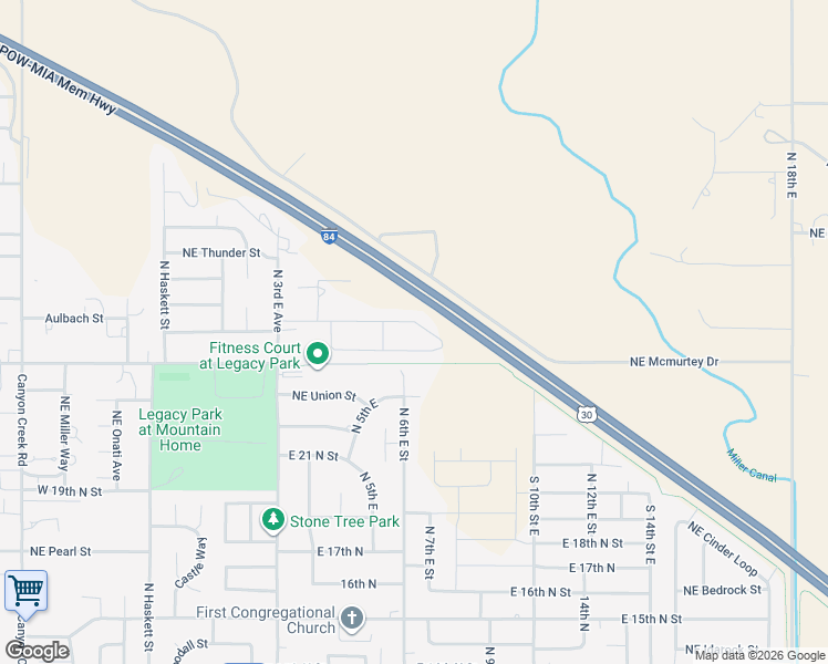 map of restaurants, bars, coffee shops, grocery stores, and more near 275 Northeast Greystone Loop in Mountain Home
