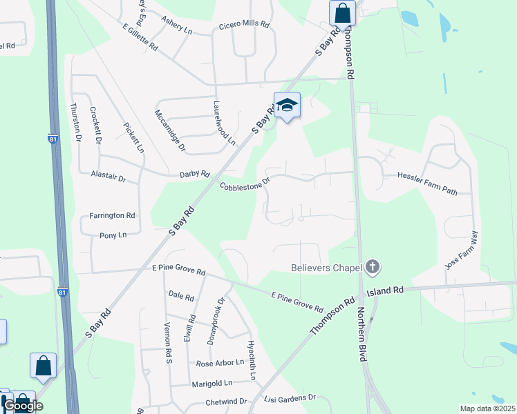 map of restaurants, bars, coffee shops, grocery stores, and more near 5914 Griffin Drive in Cicero