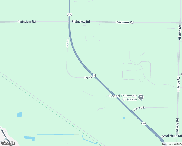 map of restaurants, bars, coffee shops, grocery stores, and more near County Road J in Sussex