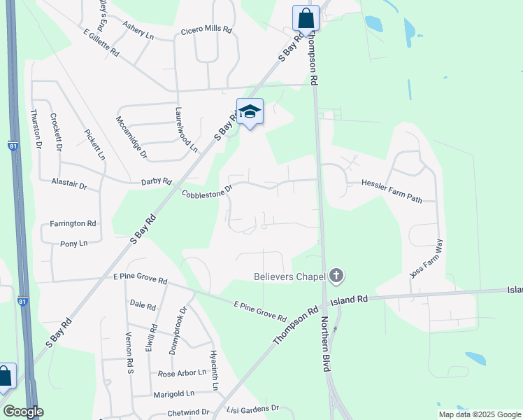map of restaurants, bars, coffee shops, grocery stores, and more near 6103 Griffin Drive in Cicero