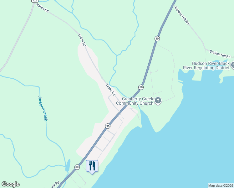 map of restaurants, bars, coffee shops, grocery stores, and more near 116 Yates Road in Mayfield