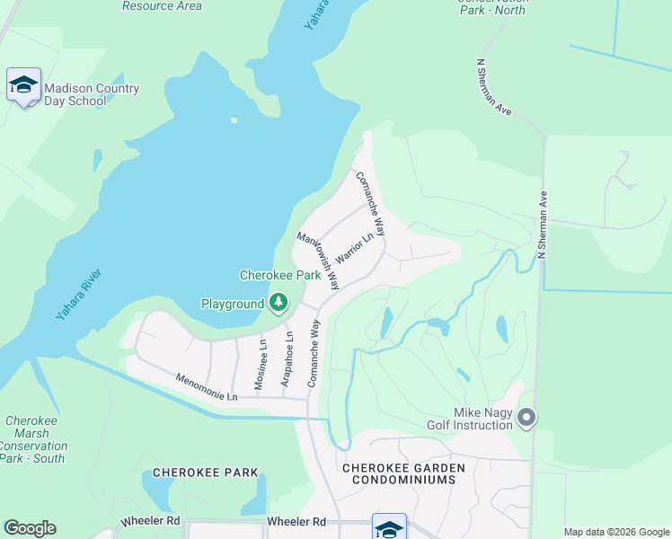 map of restaurants, bars, coffee shops, grocery stores, and more near 1401 Warrior Lane in Madison