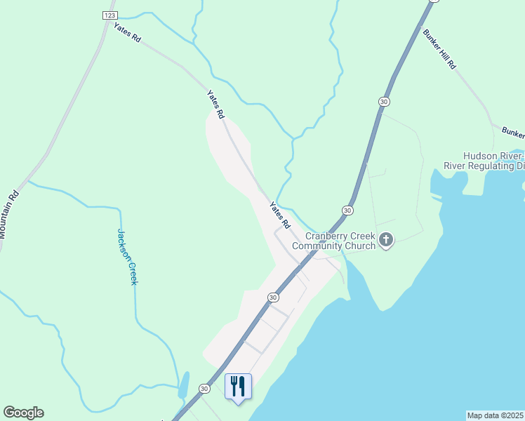 map of restaurants, bars, coffee shops, grocery stores, and more near 145 Yates Road in Mayfield