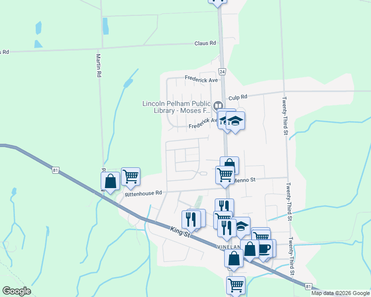 map of restaurants, bars, coffee shops, grocery stores, and more near Primrose Lane in Lincoln
