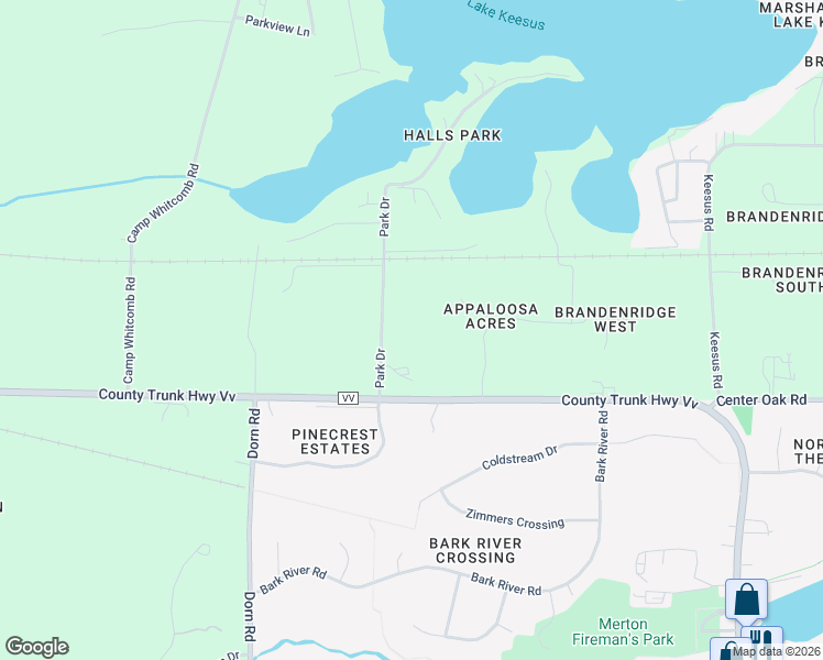 map of restaurants, bars, coffee shops, grocery stores, and more near W288N7783 Appaloosa Lane in Hartland