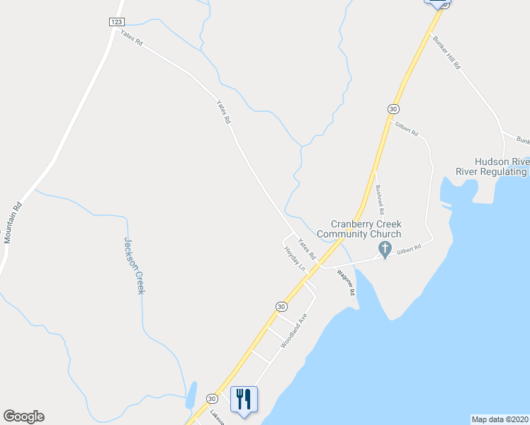map of restaurants, bars, coffee shops, grocery stores, and more near 145 Yates Road in Mayfield