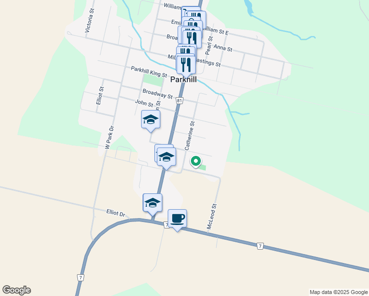 map of restaurants, bars, coffee shops, grocery stores, and more near 228 Leonard Street in Parkhill