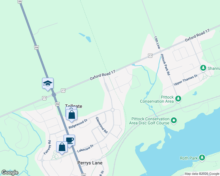 map of restaurants, bars, coffee shops, grocery stores, and more near 628 Lakeview Drive in Woodstock