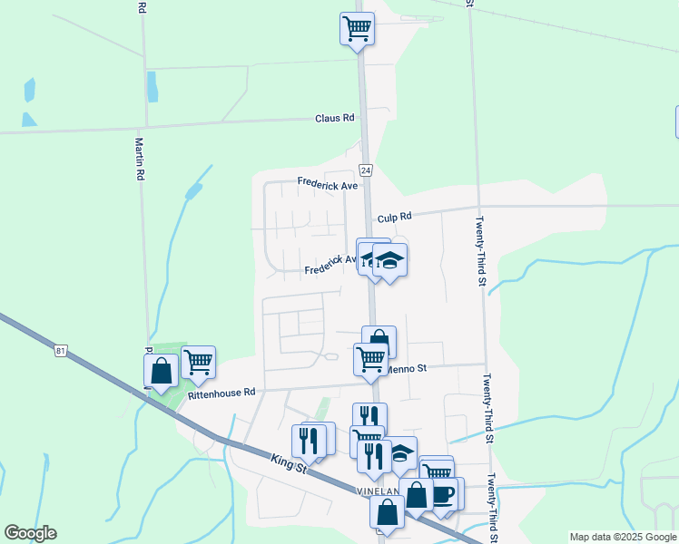 map of restaurants, bars, coffee shops, grocery stores, and more near 3420 Frederick Avenue in Lincoln