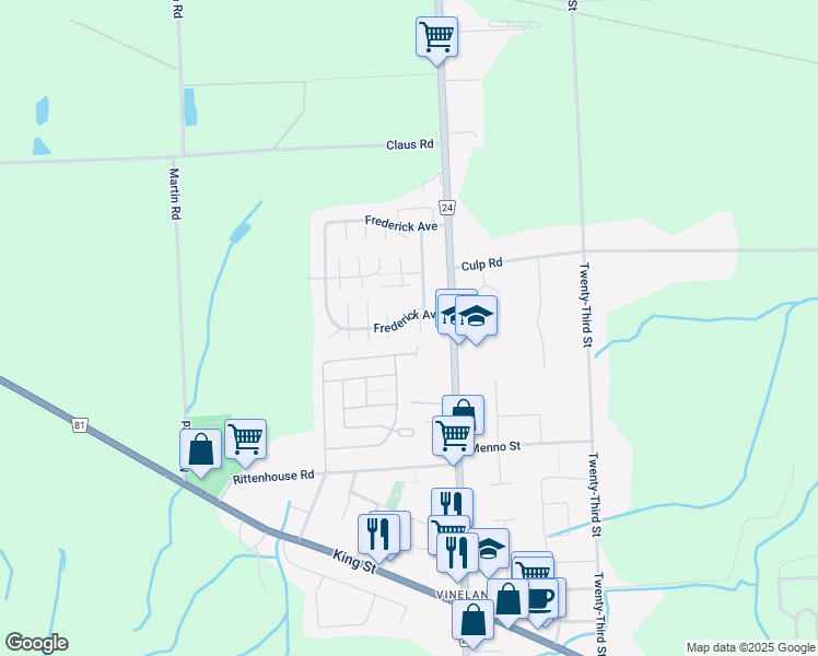 map of restaurants, bars, coffee shops, grocery stores, and more near 3420 Frederick Avenue in Lincoln