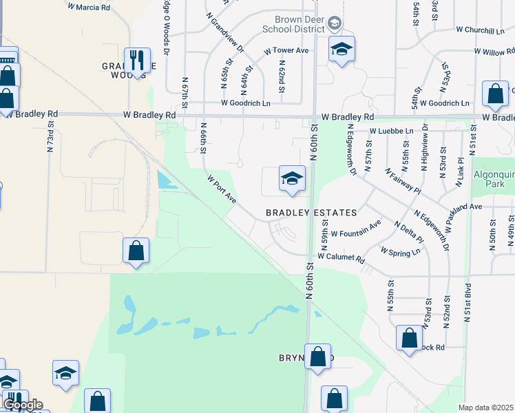 map of restaurants, bars, coffee shops, grocery stores, and more near 6232 West Port Avenue in Milwaukee