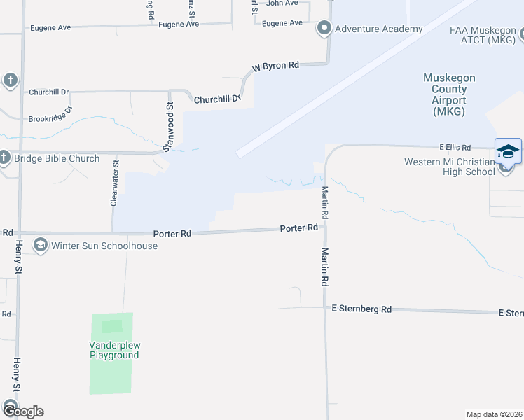 map of restaurants, bars, coffee shops, grocery stores, and more near 156 Porter Road in Norton Shores