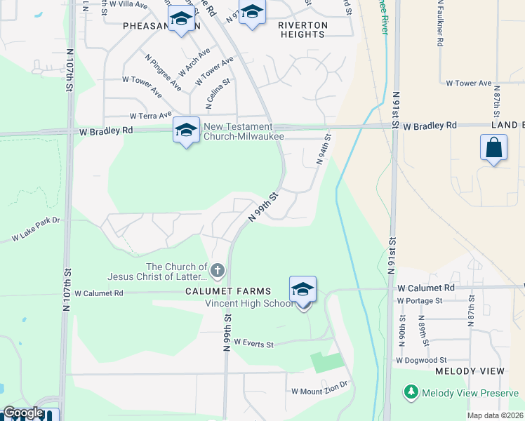 map of restaurants, bars, coffee shops, grocery stores, and more near in Milwaukee