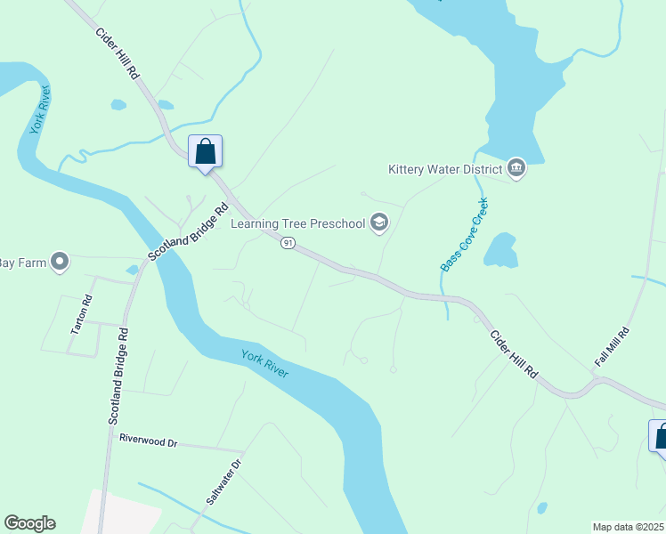 map of restaurants, bars, coffee shops, grocery stores, and more near 184 Cider Hill Road in York