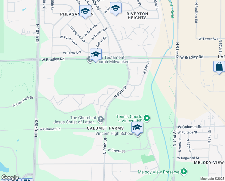 map of restaurants, bars, coffee shops, grocery stores, and more near in Milwaukee