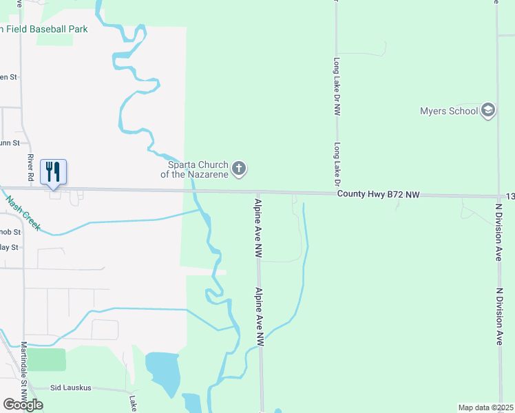 map of restaurants, bars, coffee shops, grocery stores, and more near 10761 Alpine Avenue Northwest in Sparta