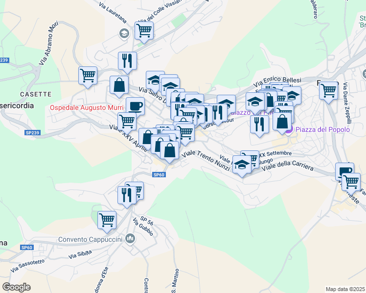 map of restaurants, bars, coffee shops, grocery stores, and more near 42-44 Via Visconti D'Oleggio in Fermo
