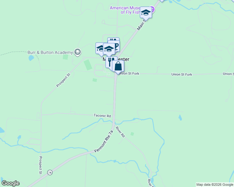 map of restaurants, bars, coffee shops, grocery stores, and more near 3379 Main Street in Manchester