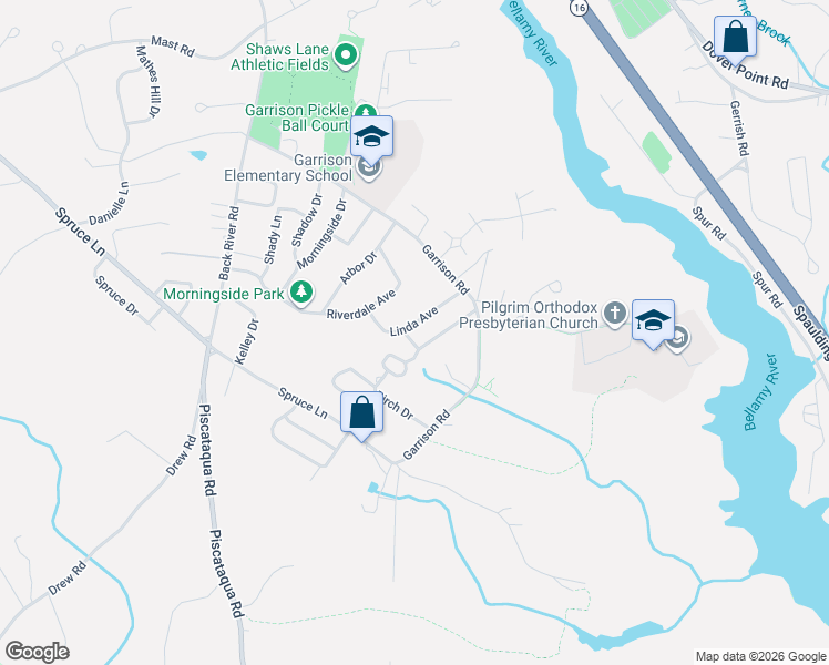 map of restaurants, bars, coffee shops, grocery stores, and more near 1 Austin Drive in Dover