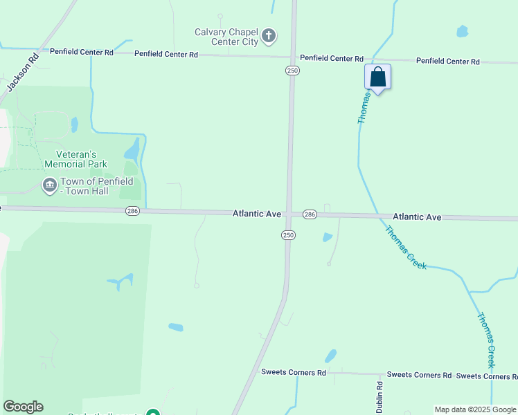 map of restaurants, bars, coffee shops, grocery stores, and more near 3278 Atlantic Avenue in Penfield
