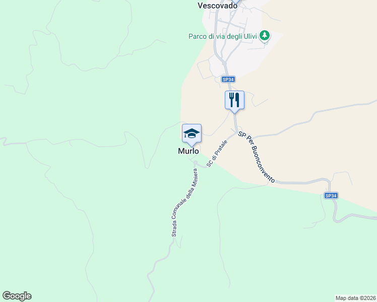 map of restaurants, bars, coffee shops, grocery stores, and more near in Murlo