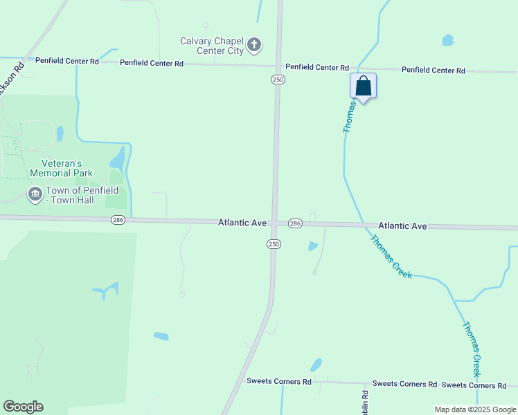 map of restaurants, bars, coffee shops, grocery stores, and more near 3278 Atlantic Avenue in Penfield