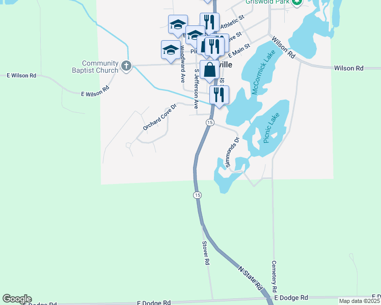 map of restaurants, bars, coffee shops, grocery stores, and more near 400 South State Road in Otisville