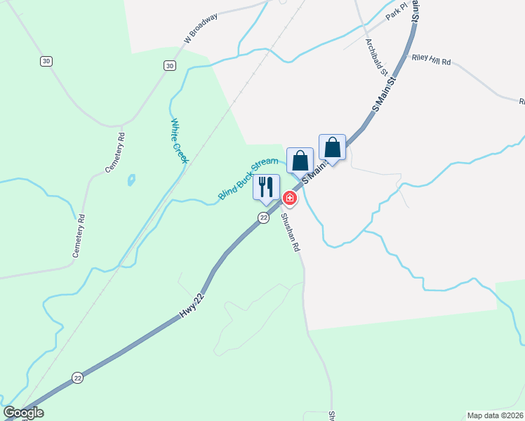 map of restaurants, bars, coffee shops, grocery stores, and more near 4397 New York 22 in Salem