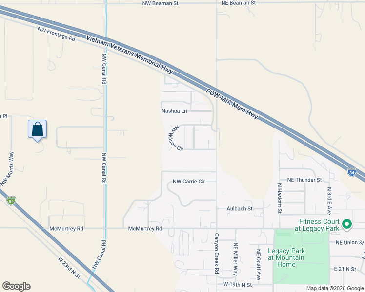 map of restaurants, bars, coffee shops, grocery stores, and more near 3779 Northwest Kennedy Avenue in Mountain Home