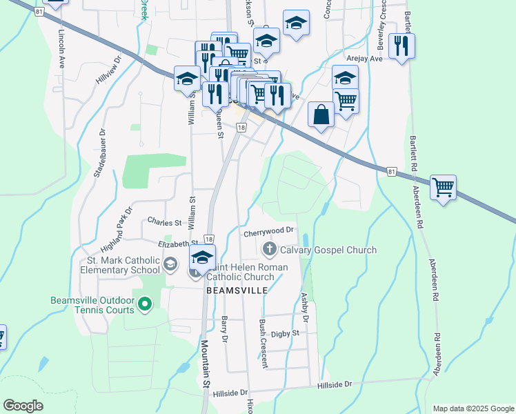 map of restaurants, bars, coffee shops, grocery stores, and more near 4017 Cachet Court in Lincoln