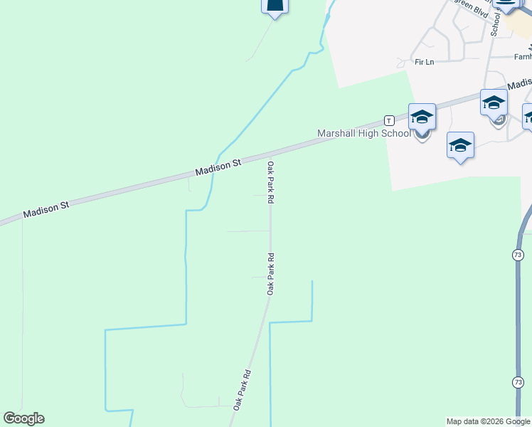 map of restaurants, bars, coffee shops, grocery stores, and more near 5720 Oak Park Road in Marshall