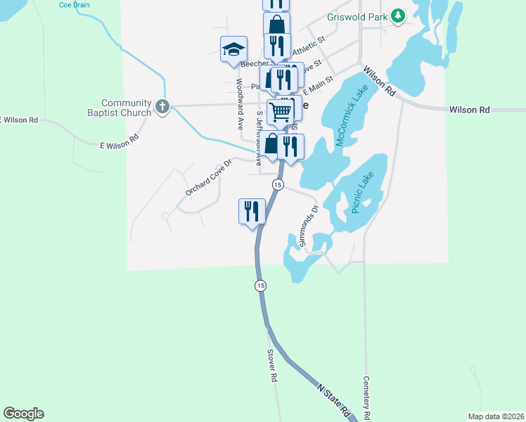 map of restaurants, bars, coffee shops, grocery stores, and more near 400 South State Road in Otisville