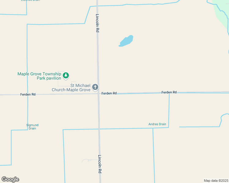 map of restaurants, bars, coffee shops, grocery stores, and more near 3872 Ferden Road in New Lothrop