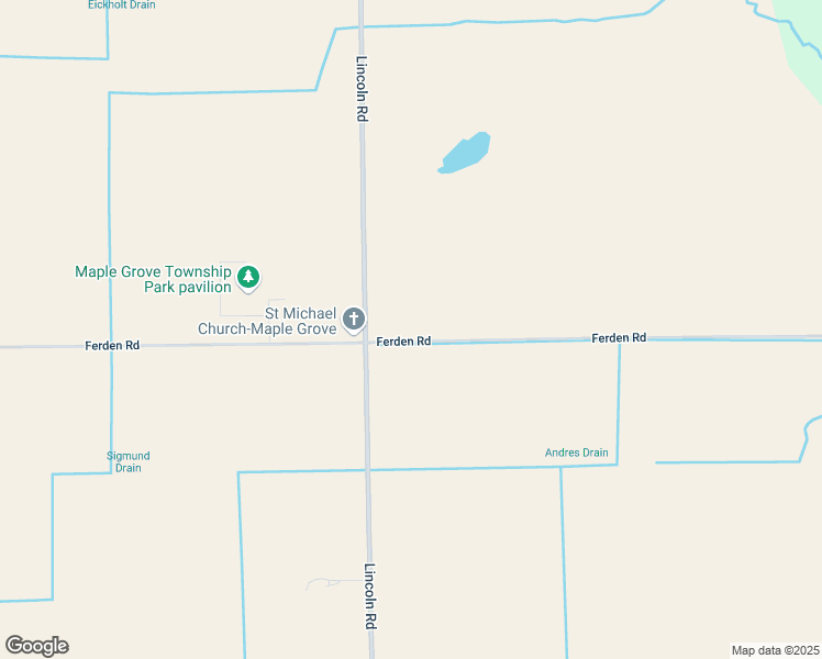 map of restaurants, bars, coffee shops, grocery stores, and more near 3872 Ferden Road in New Lothrop