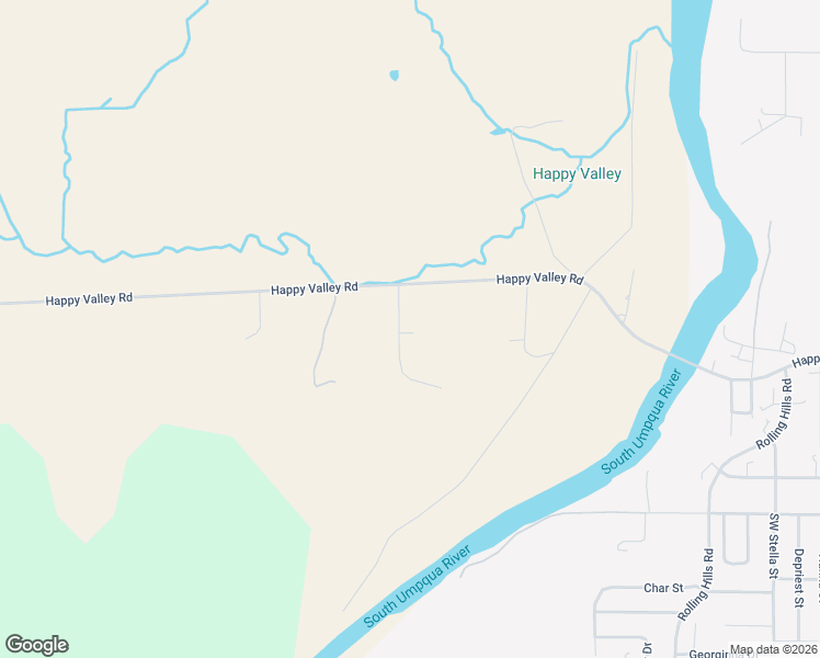 map of restaurants, bars, coffee shops, grocery stores, and more near 1478 Happy Valley Road in Roseburg