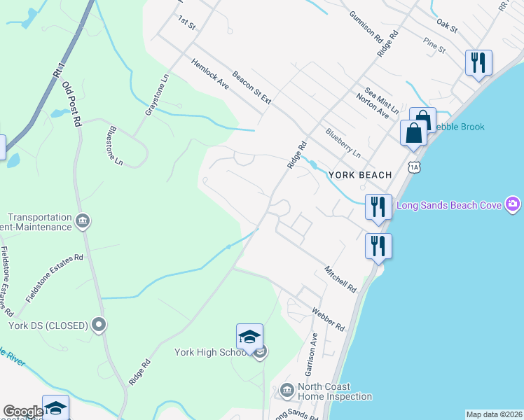map of restaurants, bars, coffee shops, grocery stores, and more near 4 Smith Field Lane in York