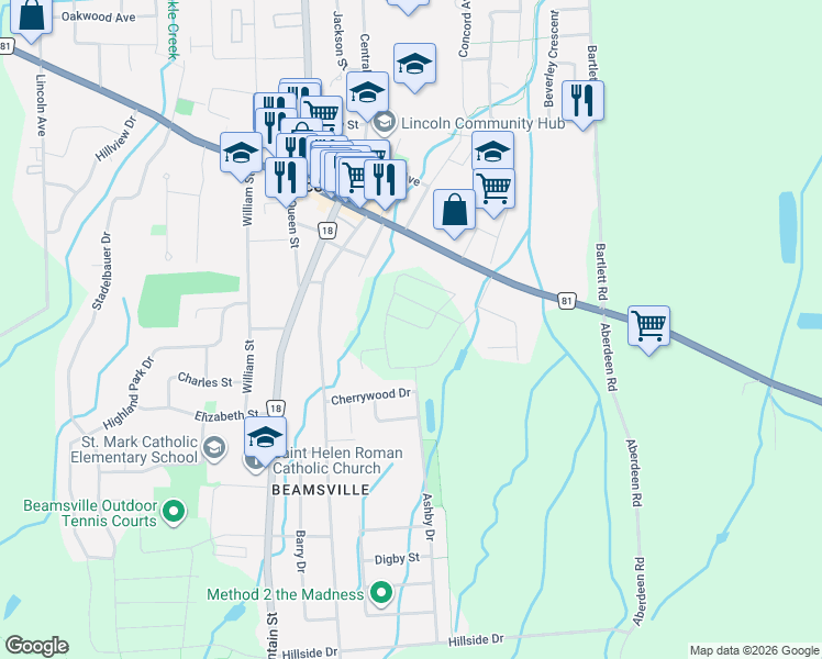 map of restaurants, bars, coffee shops, grocery stores, and more near 4061 Maitland Street in Lincoln