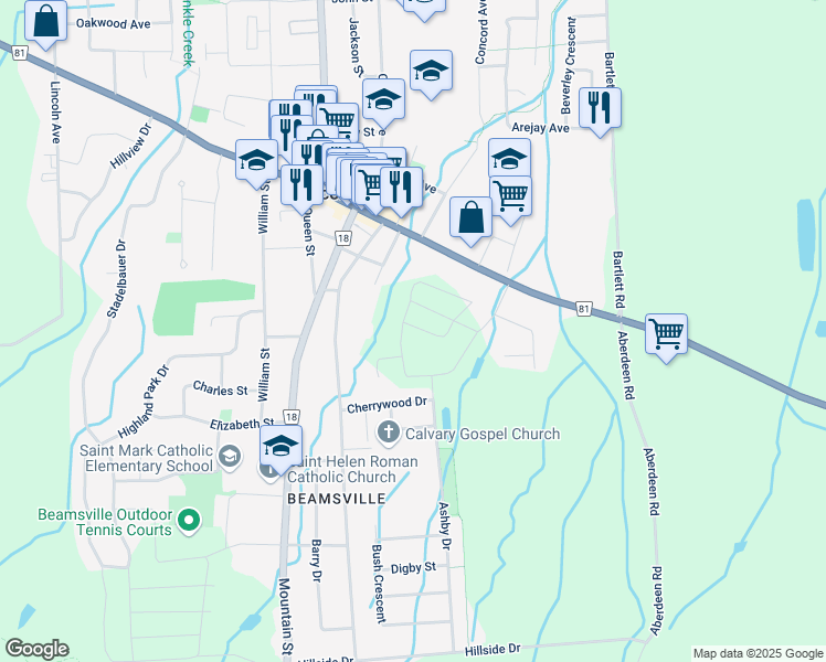 map of restaurants, bars, coffee shops, grocery stores, and more near 4047 Maitland Street in Lincoln