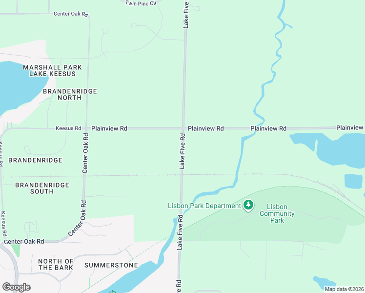 map of restaurants, bars, coffee shops, grocery stores, and more near Lake Five Road in Merton