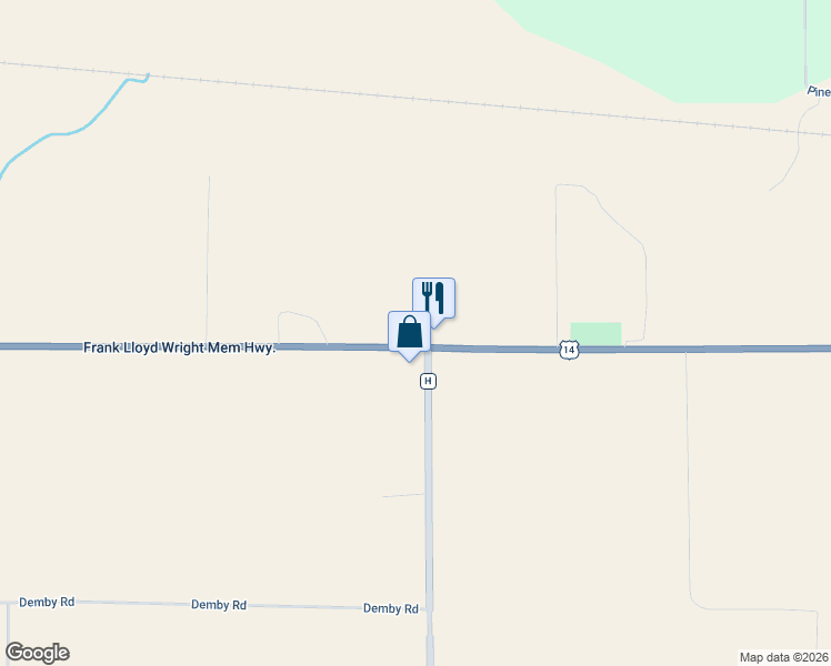 map of restaurants, bars, coffee shops, grocery stores, and more near 7340 U.S. 14 in Arena