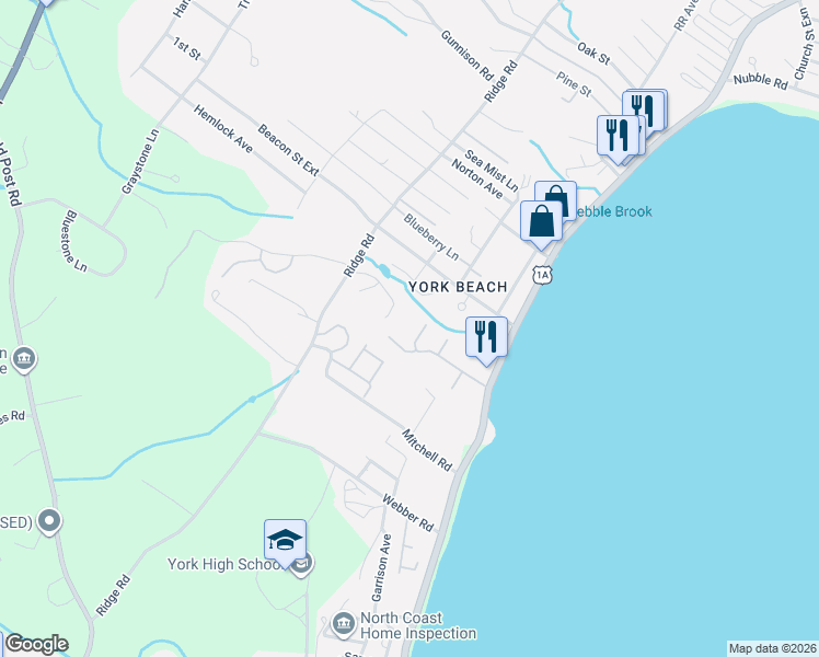 map of restaurants, bars, coffee shops, grocery stores, and more near 10 Juniper Park Lane in York