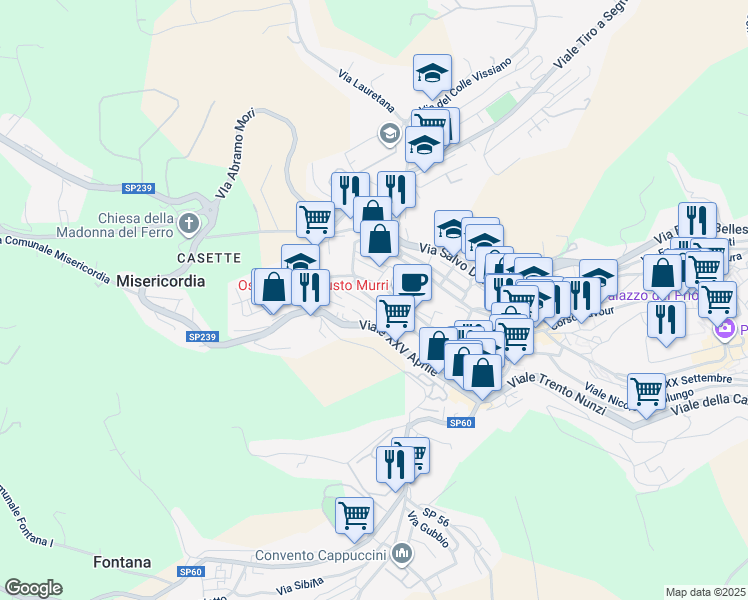 map of restaurants, bars, coffee shops, grocery stores, and more near 1 Via Silvestro Baglioni in Fermo