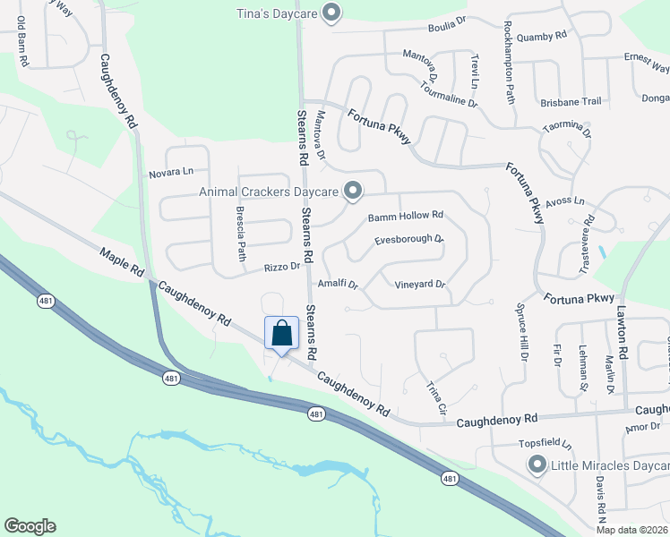 map of restaurants, bars, coffee shops, grocery stores, and more near 8003 Bamm Hollow Road in Clay
