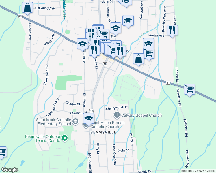 map of restaurants, bars, coffee shops, grocery stores, and more near 4217 Hixon Street in Lincoln