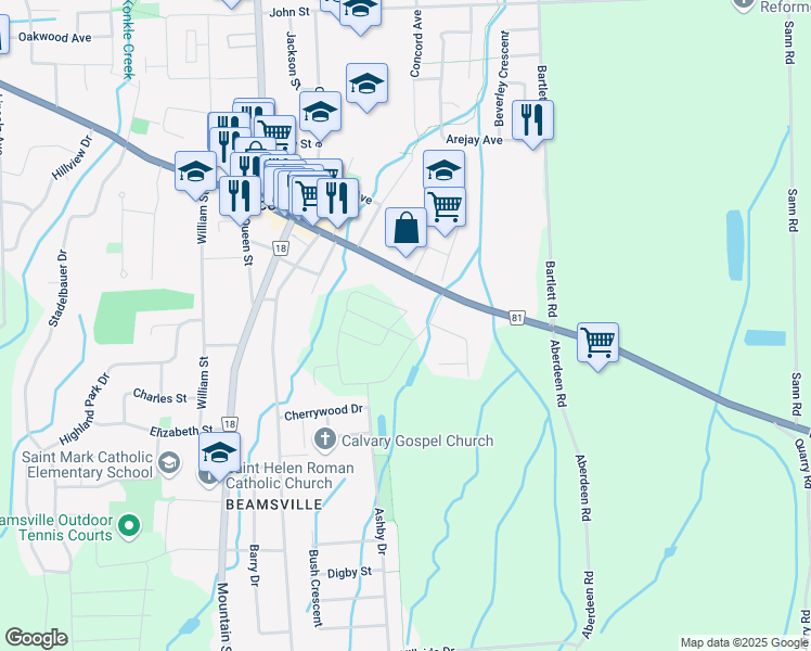 map of restaurants, bars, coffee shops, grocery stores, and more near 4095 Maitland Street in Lincoln