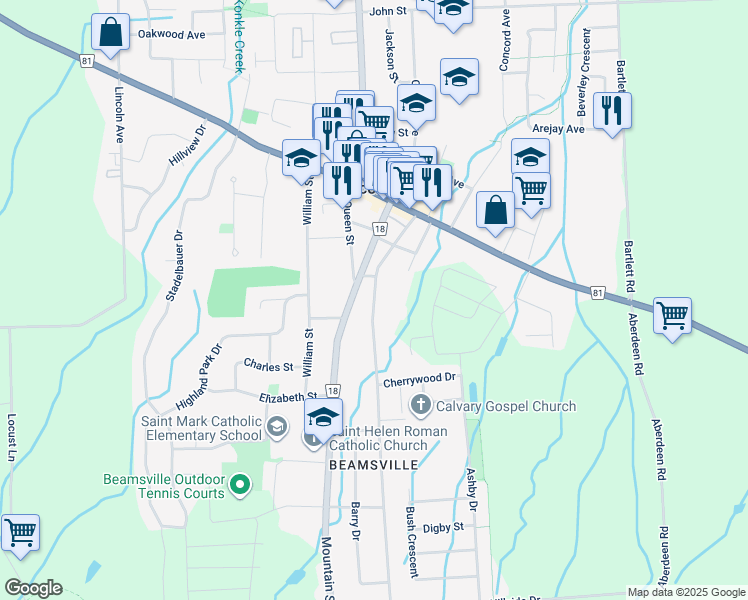 map of restaurants, bars, coffee shops, grocery stores, and more near 4217 Hixon Street in Lincoln