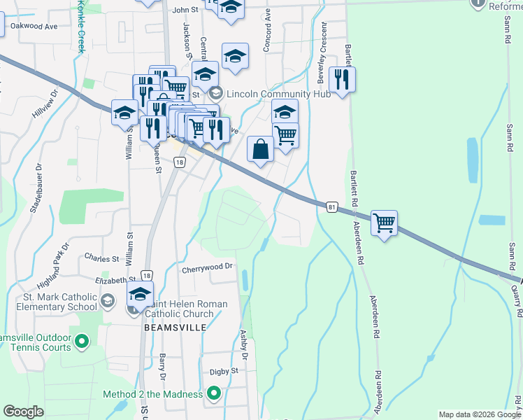 map of restaurants, bars, coffee shops, grocery stores, and more near 4099 Maitland Street in Lincoln