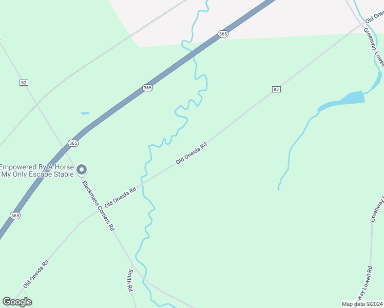 map of restaurants, bars, coffee shops, grocery stores, and more near 5237 Old Oneida Rd in Oneida