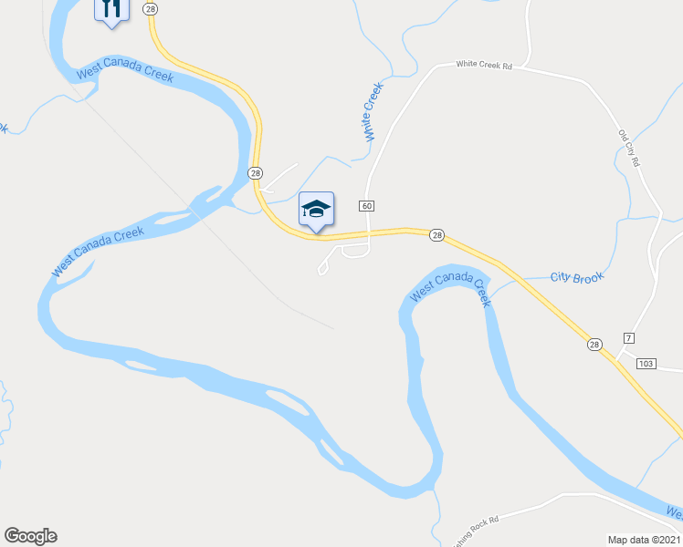 map of restaurants, bars, coffee shops, grocery stores, and more near 5447 New York 28 in Newport