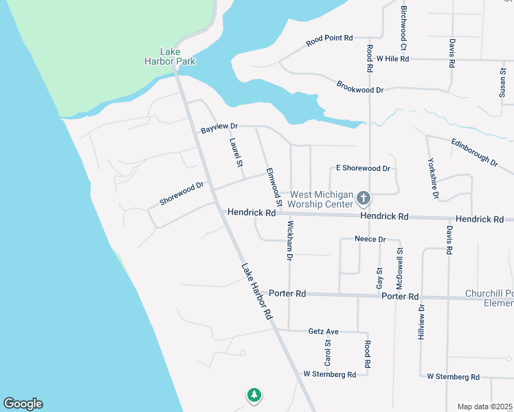 map of restaurants, bars, coffee shops, grocery stores, and more near 1684 Hendrick Road in Norton Shores